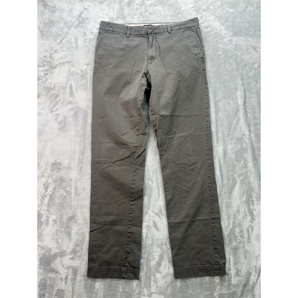 Banana Republic Chinos Men 34x34 Grey Aiden Slim Fit Cotton Trousers Workwear